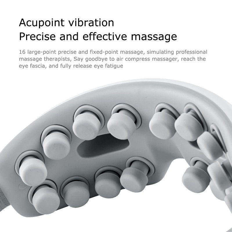 Electric Eye Massager with Acupuncture Vibration and Bluetooth Music - White