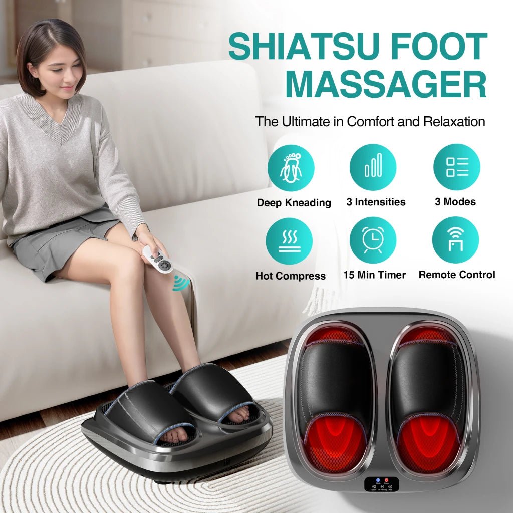 Foot Massager with Heat and Shiatsu Deep Kneading - DoopoxStore